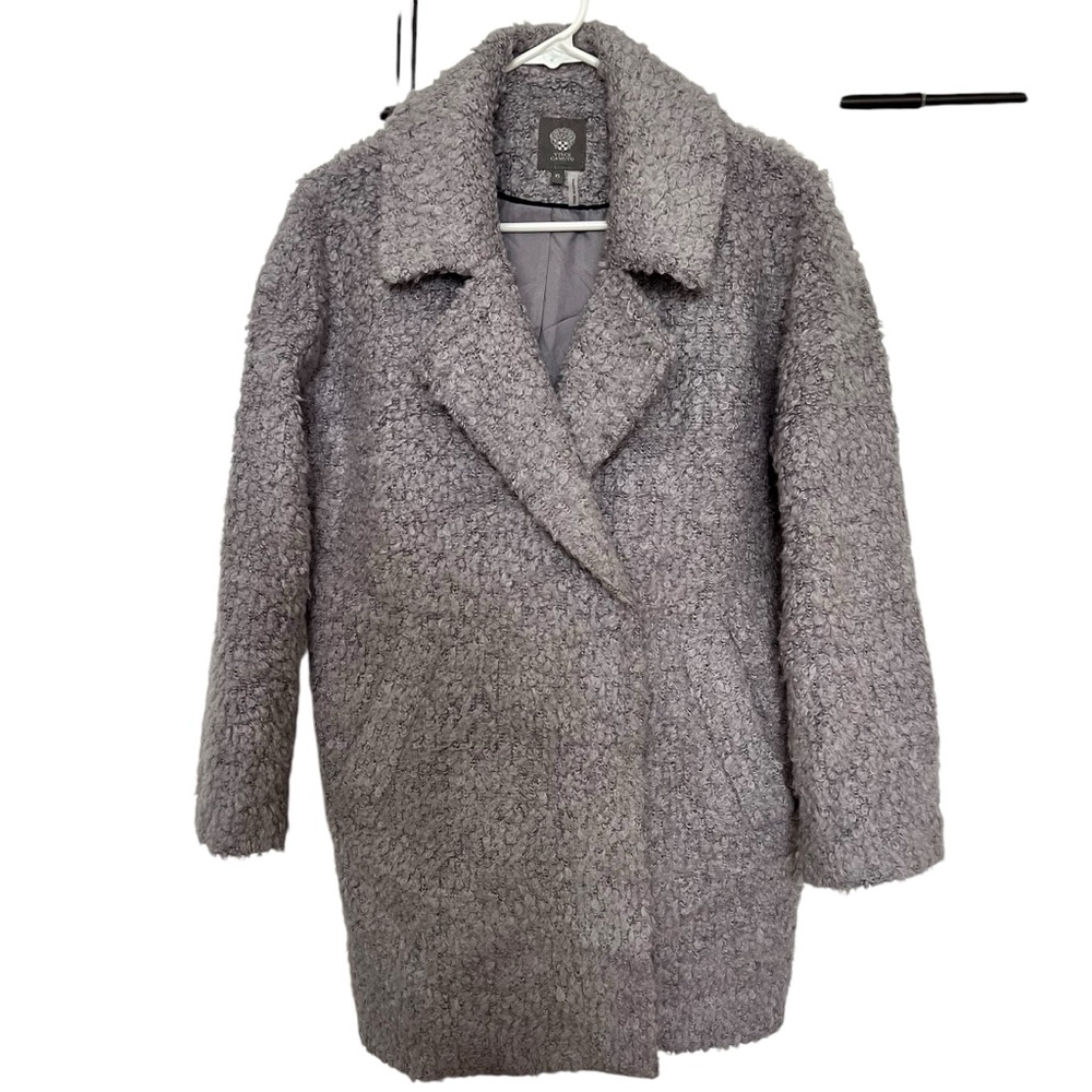Vince Camuto Jacket Coat Women's size XS Teddy Wool‎ Blend Long Sleeve Lavender